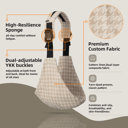 Khaki Houndstooth Baby Sling Carrier