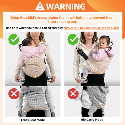 Khaki Pro Houndstooth Baby Sling Carrier