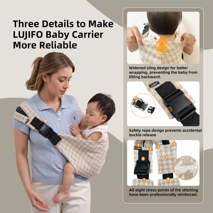 Khaki Houndstooth Baby Sling Carrier