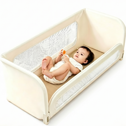 4-in-1 Bedside Bassinet & Co-Sleeping Baby Bed with Breathable Mesh Safety Rails