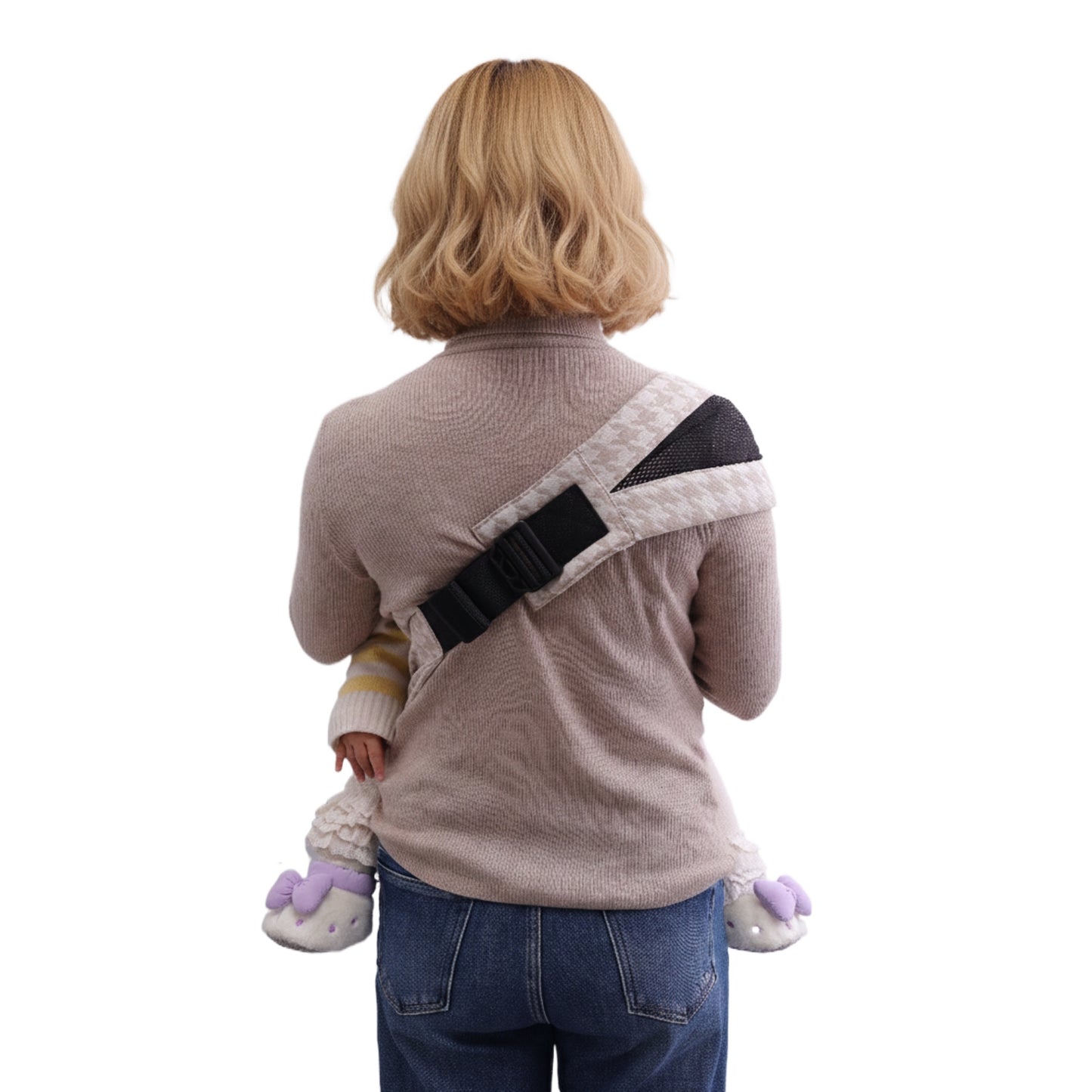 Khaki Pro Houndstooth Baby Sling Carrier